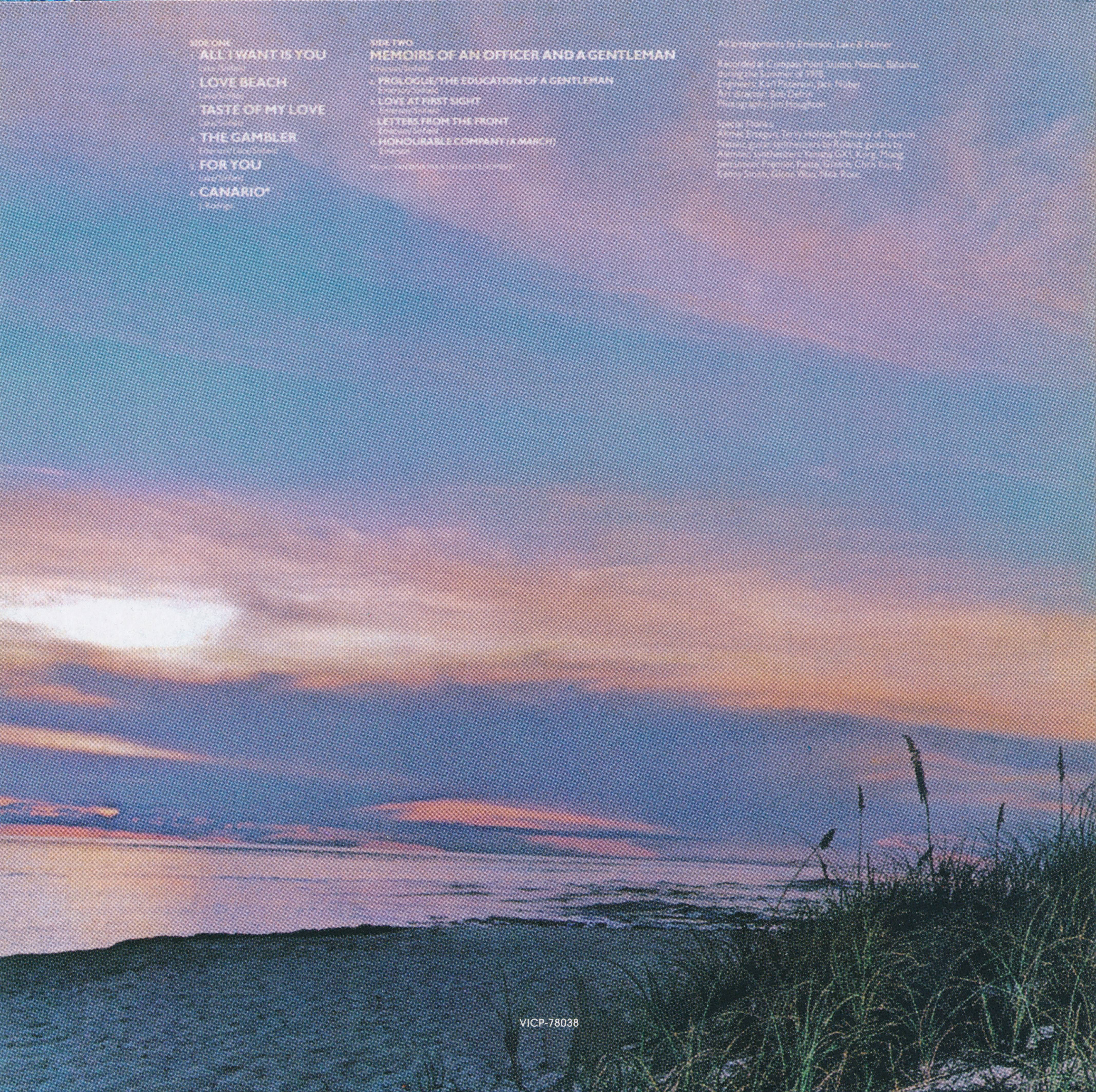 Emerson, Lake and Palmer Love Beach : Back JPN